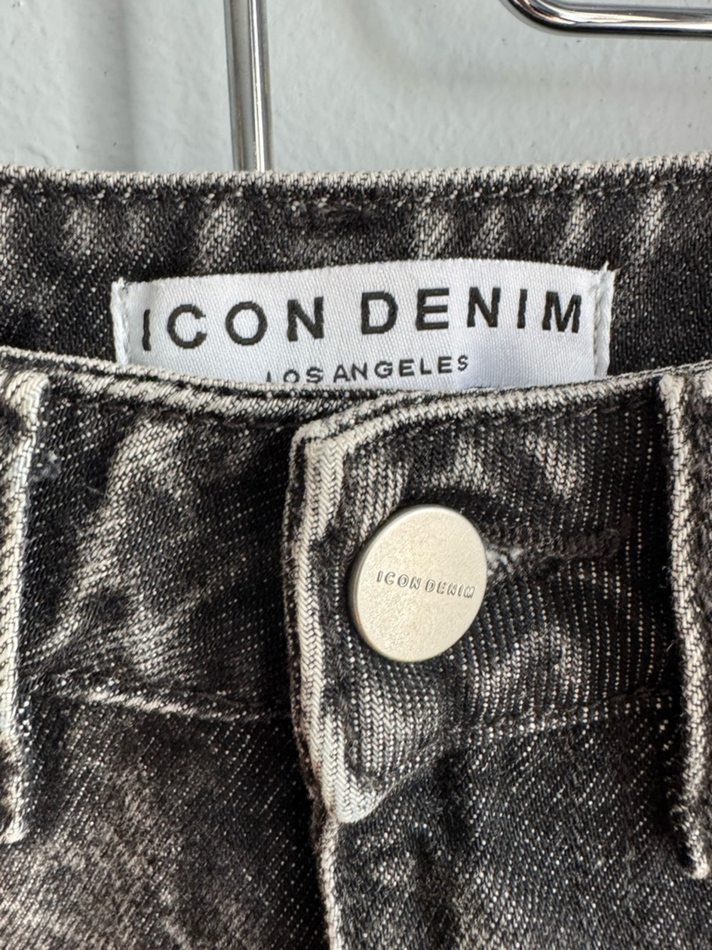ICON DENIM Black Acid Wash Jeans Skirt
